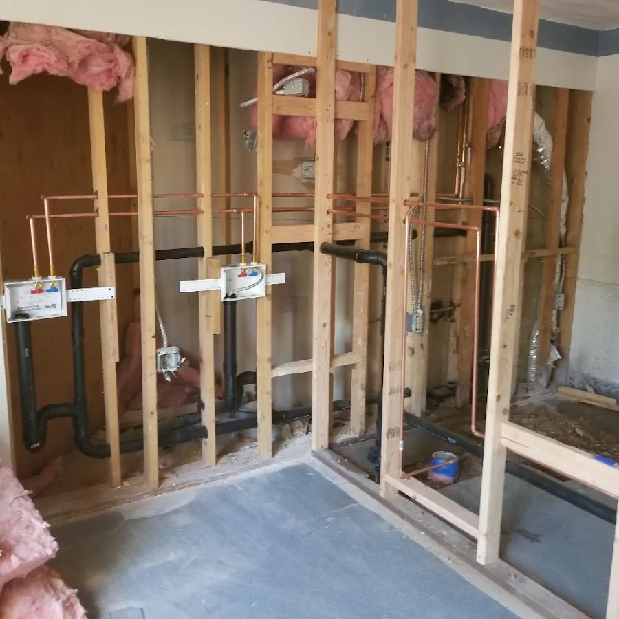 Copper pipe rough-in and plumbing installation in South Bay